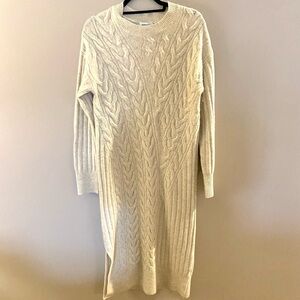 NWOT Nordstrom Cable Knit Long Dress in Cream/Ivory
